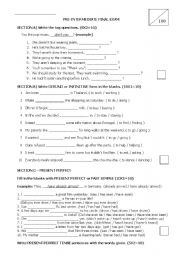 English Worksheet: Multi-Grammar Exam