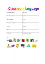 English Worksheet: Classroom Language