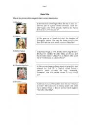 English Worksheet: Singers Matching