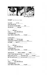 English worksheet: song