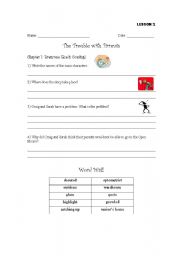 English worksheet: Novel study - Trouble with Parents