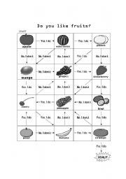 English Worksheet: Do you like fruit? game