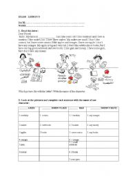 English Worksheet: exam 