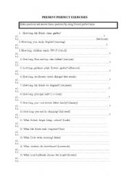 English Worksheet: Present Perfect Exercises