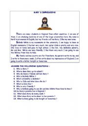 English Worksheet: mary