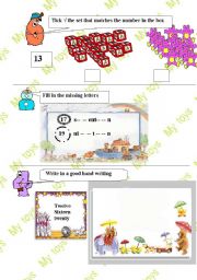 English Worksheet: numbers