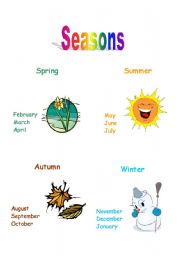 English Worksheet: Seasons Poster
