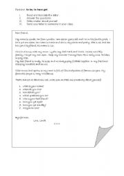 English Worksheet: Lindas letter