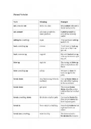 English Worksheet: PHRASAL VERBS