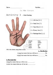 English Worksheet: Palm reading class