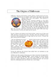 English Worksheet: The orgins of Halloween