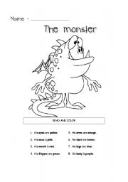 English Worksheet: The Monster