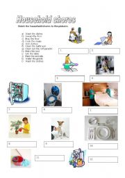 English Worksheet: household chores