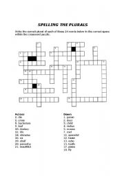 Crossword puzzle: PLURALS
