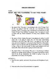 English Worksheet: plans for the future