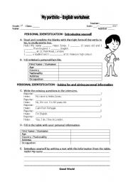 English Worksheet: Personal information