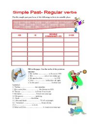 English Worksheet: simple past-regular verbs