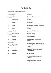 English Worksheet: Personality