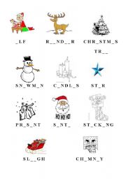 Christmas Vowel-Fill