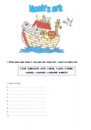 English Worksheet: Noahs Ark (there is, there are)
