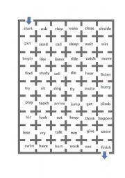 English Worksheet: V-ing maze