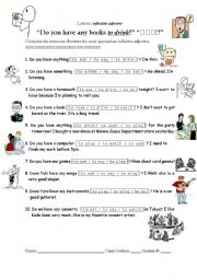 English Worksheet: infinitive as a adjectival phrase