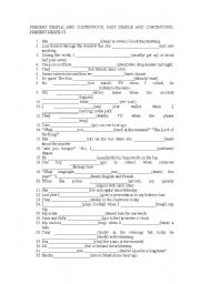 English Worksheet: Mixed verbal tenses