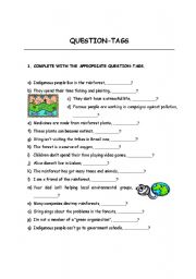 English Worksheet: tag-questions