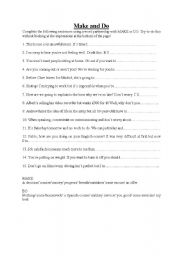 English worksheet: Make x Do