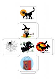 English Worksheet: halloween dice