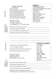 English worksheet: Tell Laura I love her (Past Simple)