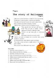 English Worksheet: Halloween Activity