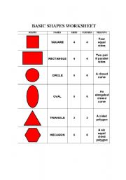 English Worksheet: Basic Shapes