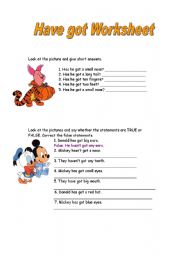 English Worksheet: Practicing HAVE GOT