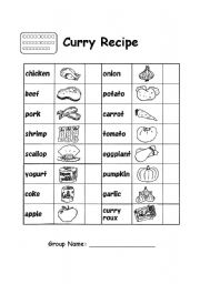 English Worksheet: THE CURRY GAME