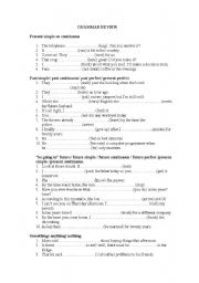 English Worksheet: Grammar Review