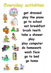 English Worksheet: Everyday activities