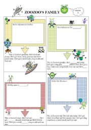 English Worksheet: Zoozoos family - student A