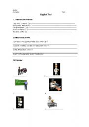 English worksheet: test for adults