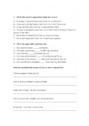 English Worksheet: Conjunctions