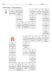 English Worksheet: Conditional sentences (Type 1 and 2) practice