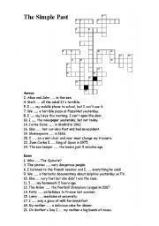 English Worksheet: Simple Past Crossword