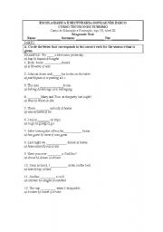 English Worksheet: Diagnostic test