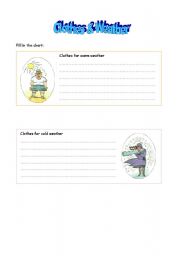 English Worksheet: Clothes & Weather