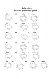 English worksheet: Make colors