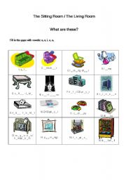 English Worksheet: Living Room - Vocabulary