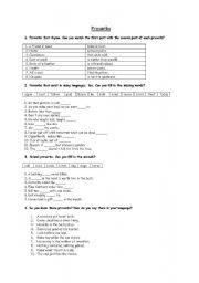 English Worksheet: English Proverbs - revised version