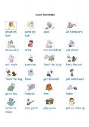 English Worksheet: daily routine