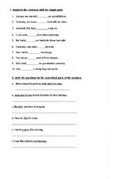 English Worksheet: SIMPLE PAST 