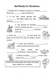 English Worksheet: Get ready for Christmas